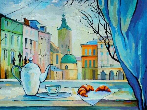 Cities, „Lviv“, canvas Panel with outline, 30х40, cotton, acrylic, ROSA START