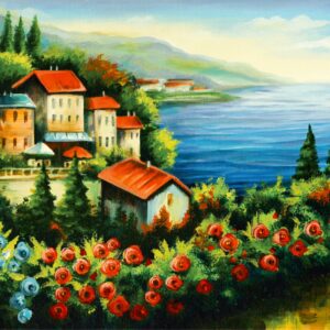 Seascapes №2, Canvas Panel with outline, 30х40, cotton, acrylic, ROSA START