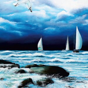 Seascapes №6, Canvas Panel with outline, 30х40, cotton, acrylic, ROSA START