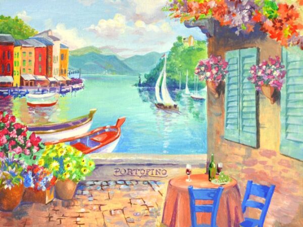 Seascapes №3, Canvas Panel with outline, 30х40, cotton, acrylic, ROSA START