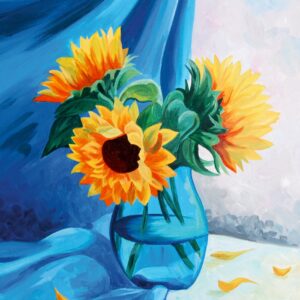 Still life №8, Canvas Panel with outline, 30х40, cotton, acrylic, ROSA START