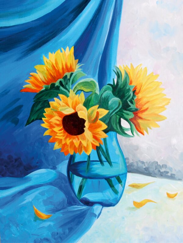 Still life №8, Canvas Panel with outline, 30х40, cotton, acrylic, ROSA START