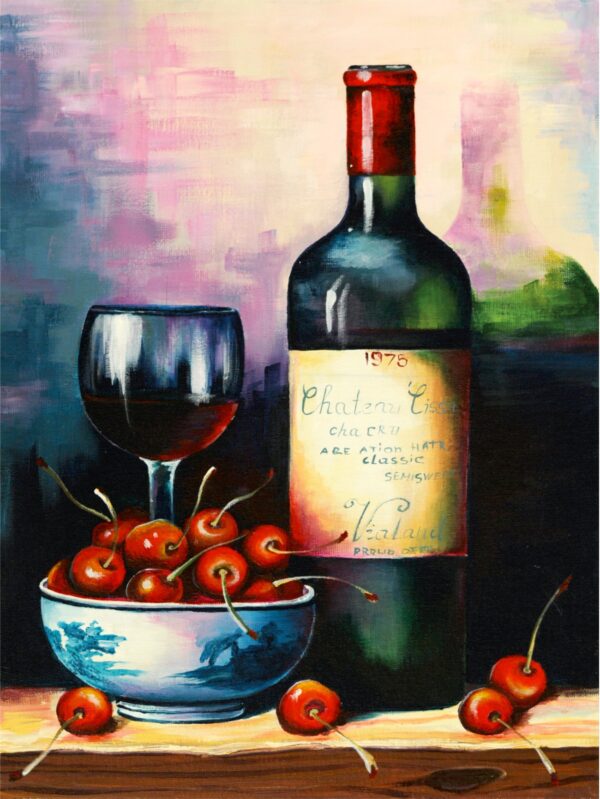 Still life №21, Canvas Panel with outline, 30х40, cotton, acrylic, ROSA START