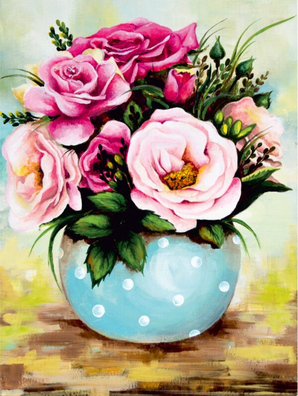 Still life №27, Canvas Panel with outline, 30х40, cotton, acrylic, ROSA START