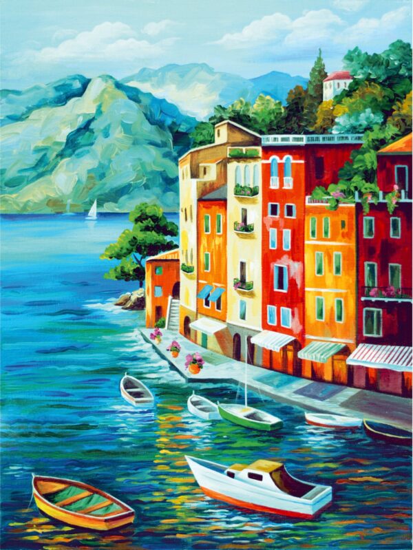 Seascapes №1, Canvas Panel with outline, 30х40, cotton, acrylic, ROSA START