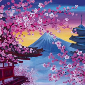 Пейзаж №16, полотно на картоні з контуром, 30х40, бавовна, акрил, ROSA START