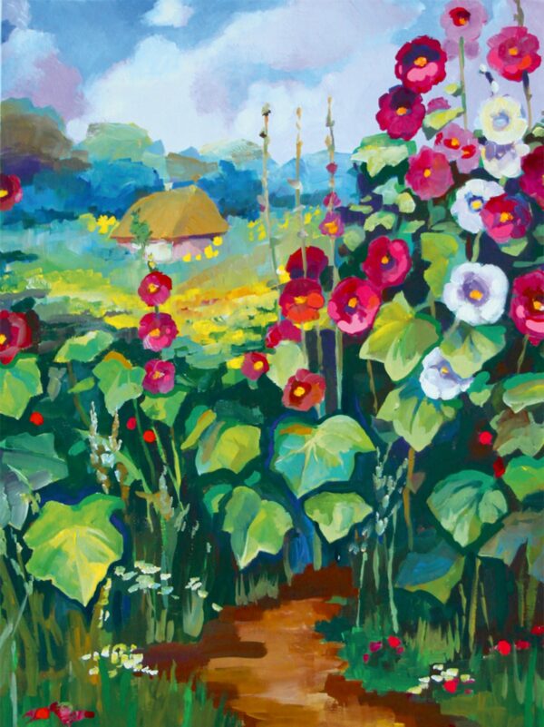 Пейзаж №17, полотно на картоні з контуром, 30х40, бавовна, акрил, ROSA START