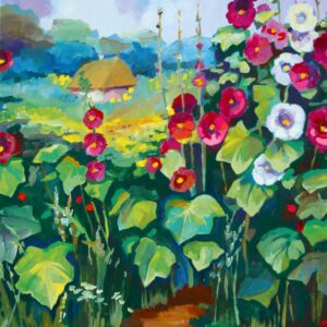 Landscape №17, Canvas Panel with outline, 30х40, cotton, acrylic, ROSA START