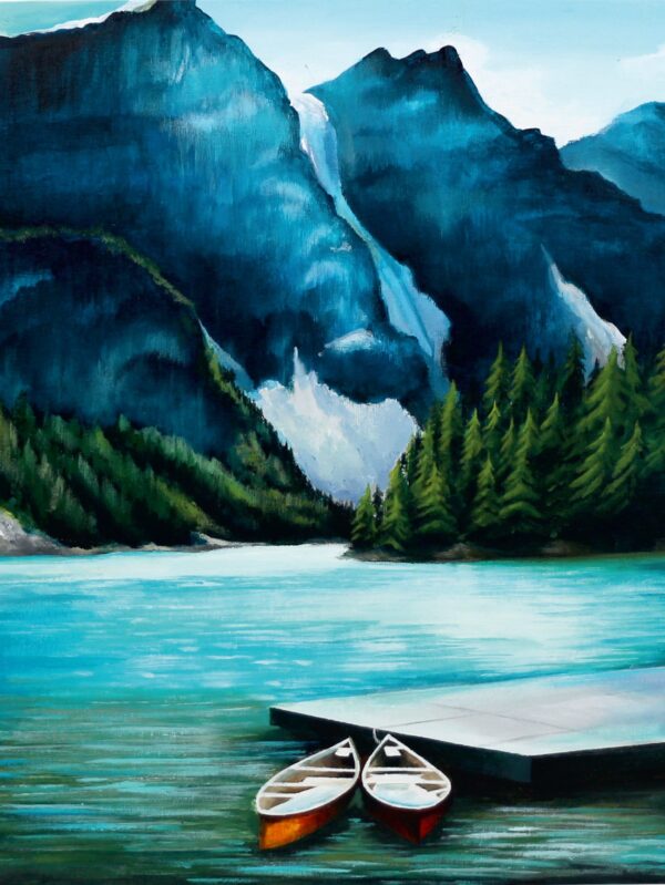 Пейзаж №29, полотно на картоні з контуром, 30х40, бавовна, акрил, ROSA START