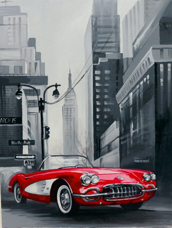 Пейзаж №27, полотно на картоні з контуром, 30х40, бавовна, акрил, ROSA START