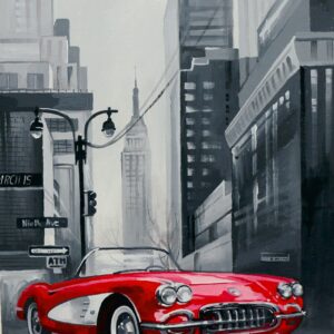 Landscape №27, Canvas Panel with outline, 30х40, cotton, acrylic, ROSA START