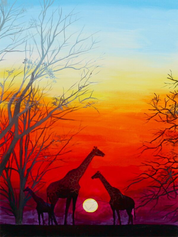 Landscape №24, Canvas Panel with outline, 30х40, cotton, acrylic, ROSA START