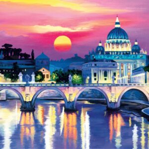 Landscape №23, Canvas Panel with outline, 30х40, cotton, acrylic, ROSA START