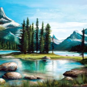 Landscape №22, Canvas Panel with outline, 30х40, cotton, acrylic, ROSA START