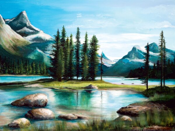 Landscape №22, Canvas Panel with outline, 30х40, cotton, acrylic, ROSA START