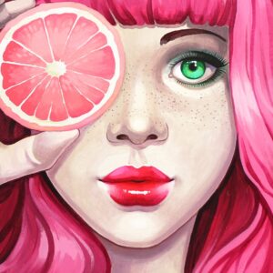 „Pink“,  полотно на картоні з контуром, 30х40, бавовна, акрил, ROSA START