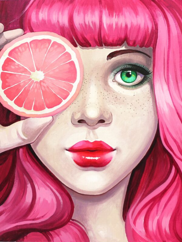 „Pink“,  полотно на картоні з контуром, 30х40, бавовна, акрил, ROSA START