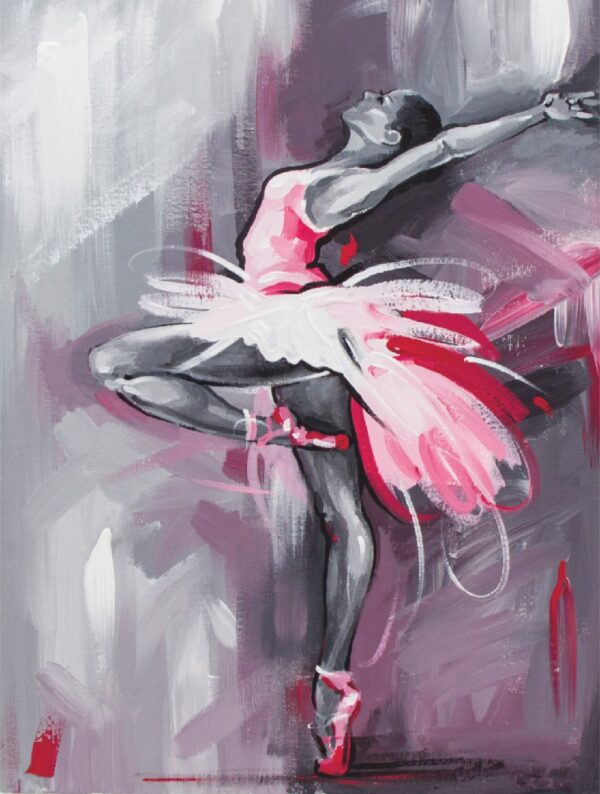 „Ballerina“, Canvas Panel with outline, 30х40, cotton, acrylic, ROSA START