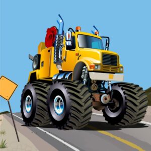 „Мonster Тruck“, полотно на картоні з контуром, 20х30, бавовна, акрил, ROSA START