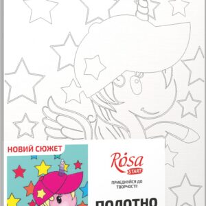 „Pony“, Canvas Panel with outline, 20х20cm, cotton, acrylic, ROSA START