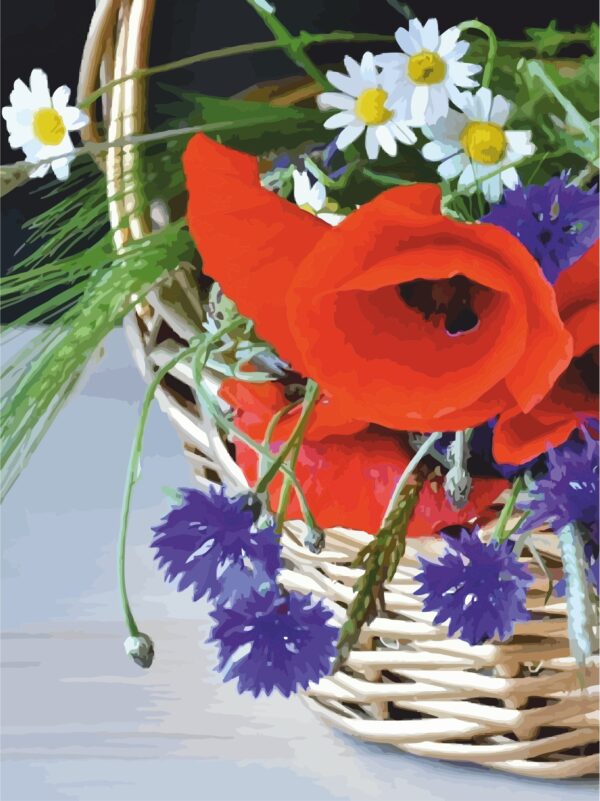 Натюрморт №33,  полотно на картоні з контуром, 30х40, бавовна, акрил, ROSA START