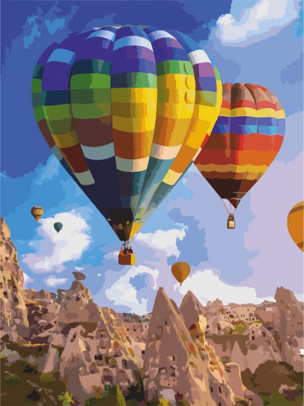 Пейзаж №31, полотно на картоні з контуром, 30х40, бавовна, акрил, ROSA START