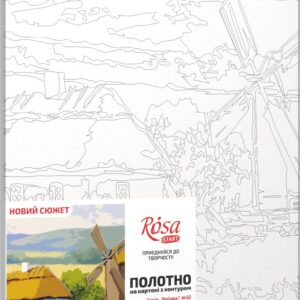 Landscape №32, Canvas Panel with outline, 30х40, cotton, acrylic, ROSA START