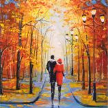 Пейзаж №34, полотно на картоні з контуром, 30х40, бавовна, акрил, ROSA START