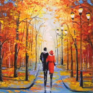 Пейзаж №34, полотно на картоні з контуром, 30х40, бавовна, акрил, ROSA START