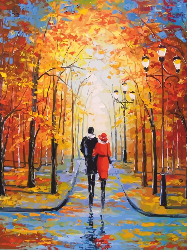 Пейзаж №34, полотно на картоні з контуром, 30х40, бавовна, акрил, ROSA START