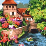 Landscape №35, Canvas Panel with outline, 30х40, cotton, acrylic, ROSA START