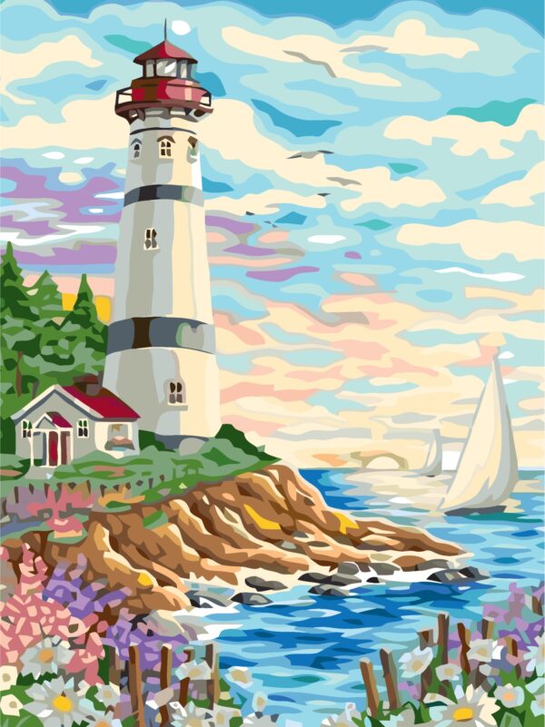 Пейзаж №36, полотно на картоні з контуром, 30х40, бавовна, акрил, ROSA START