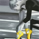 „Yellow Pointe Shoes“, Canvas Panel with outline, 30х40, cotton, acrylic, ROSA START
