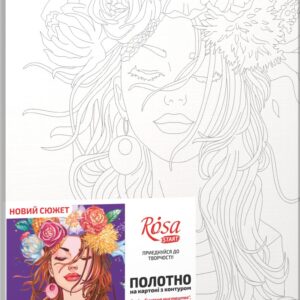 „Дівчина у вінку“,  полотно на картоні з контуром, 30х40, бавовна, акрил, ROSA START