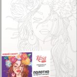 „The Girl in a Wreath“, Canvas Panel with outline, 30х40, cotton, acrylic, ROSA START