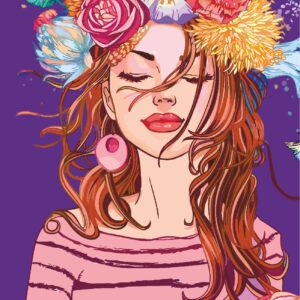 „Дівчина у вінку“,  полотно на картоні з контуром, 30х40, бавовна, акрил, ROSA START