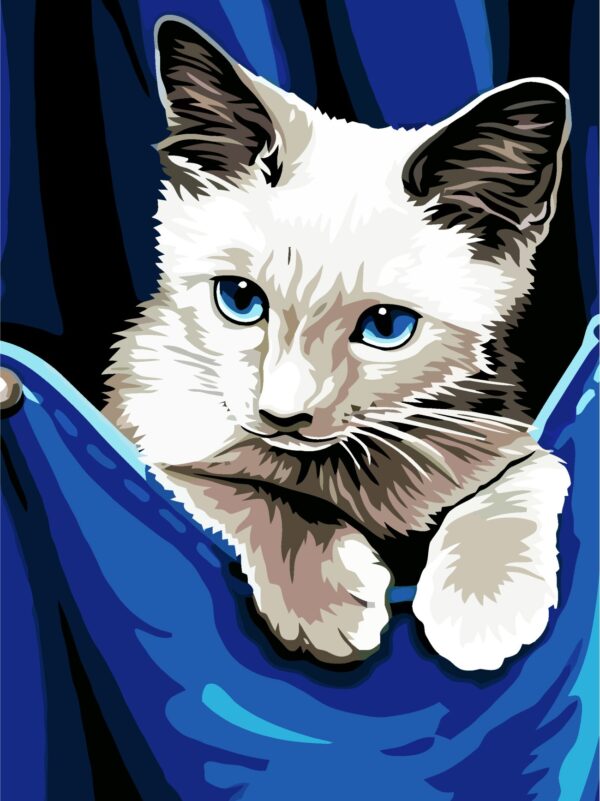 „Kitten“, Canvas Panel with outline,  30х40, cotton, acrylic, ROSA START