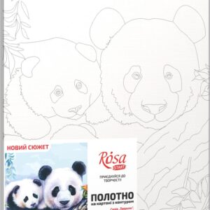 „Pandas“, Canvas Panel with outline,  30х40, cotton, acrylic, ROSA START