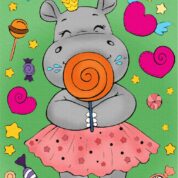 „Hippopotamus“, Canvas Panel with outline, 20х30cm, cotton, acrylic, ROSA START