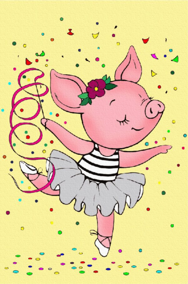 „Dancer“, Canvas Panel with outline, 20х30cm, cotton, acrylic, ROSA START