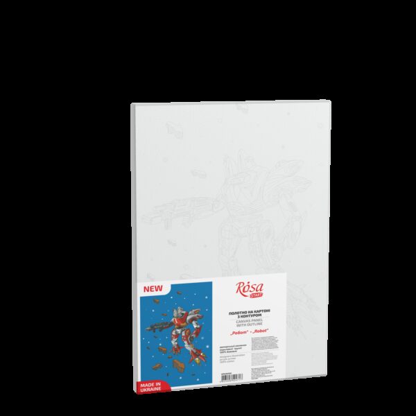 „Robot“, Canvas Panel with outline, 20х30cm, cotton, acrylic, ROSA START