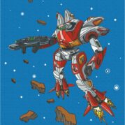 „Robot“, Canvas Panel with outline, 20х30cm, cotton, acrylic, ROSA START