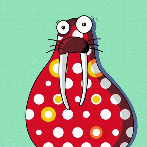 „Яскраві тварини 1“, полотно на картоні з контуром, 20х20, бавовна, акрил, ROSA START