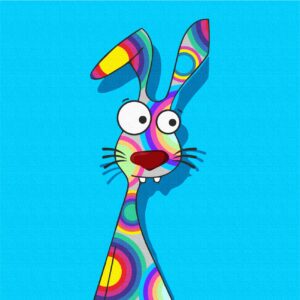 „Яскраві тварини 3“, полотно на картоні з контуром, 20х20, бавовна, акрил, ROSA START