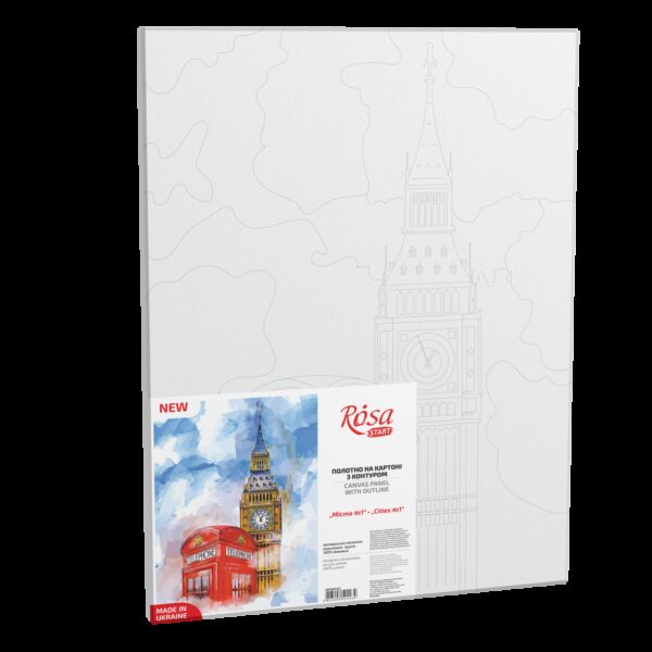 Cities №1, Canvas Panel with outline, 30х40, cotton, acrylic, ROSA START