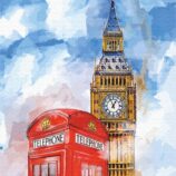 Cities №1, Canvas Panel with outline, 30х40, cotton, acrylic, ROSA START