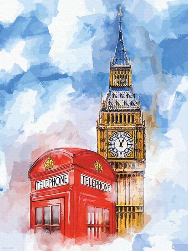 Cities №1, Canvas Panel with outline, 30х40, cotton, acrylic, ROSA START