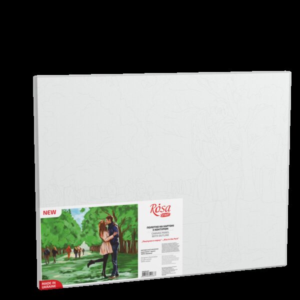 „Kiss in the Рark“, Canvas Panel with outline, 30х40, cotton, acrylic, ROSA START