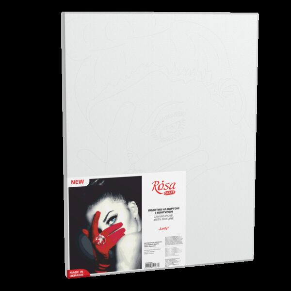 „Lady“, Canvas Panel with outline, 30х40, cotton, acrylic, ROSA START