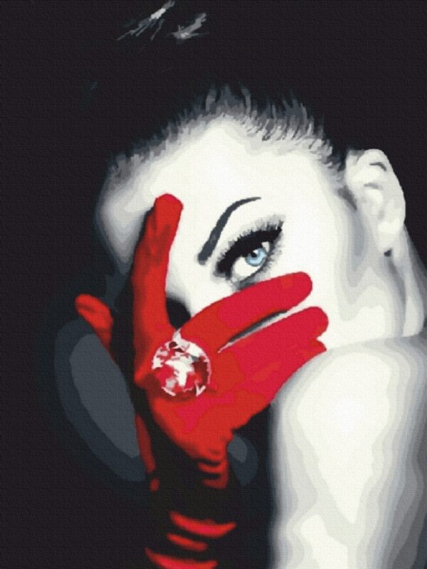 „Lady“,  полотно на картоні з контуром, 30х40, бавовна, акрил, ROSA START